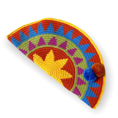 Spring & Summer Moon Clutch Bags Boho Clutch Bag - Wayuu Crochet Envelope CS1 Caribbean Sunset - Yellow/Rust 