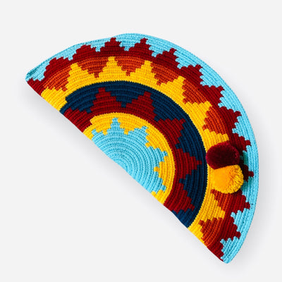Spring & Summer Moon Clutch Bags Boho Clutch Bag - Wayuu Crochet Envelope DS5 Desert Sunset - Turquoise 