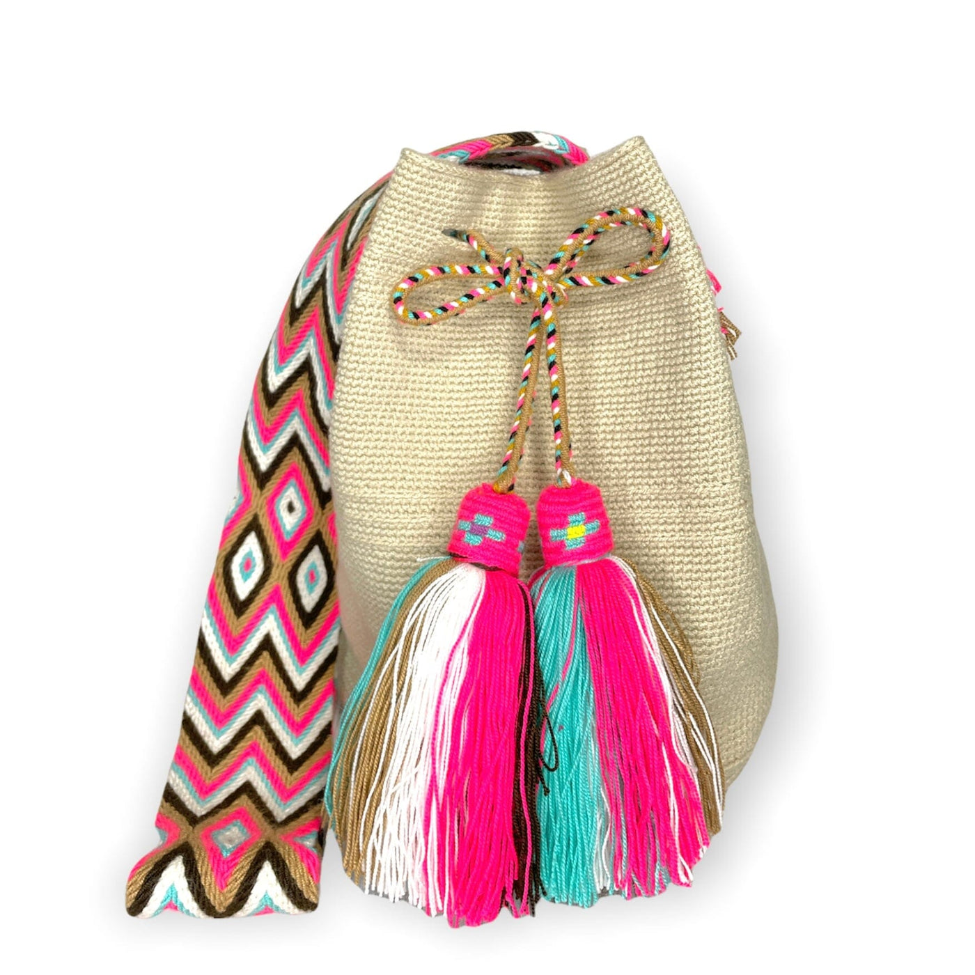 Beige /Pink Beach Bags for summer | Crossbody Beach Bag | Colorful 4U