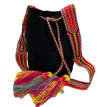 Black Crochet Bag | Wayuu Mochila | Crossbody Boho Bag