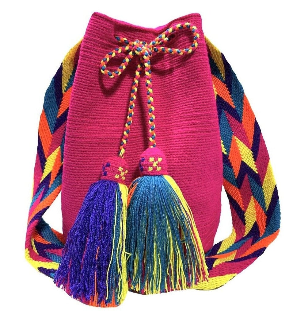 Fuschia Crochet Bag | Wayuu Mochila | Crossbody Summer Bag