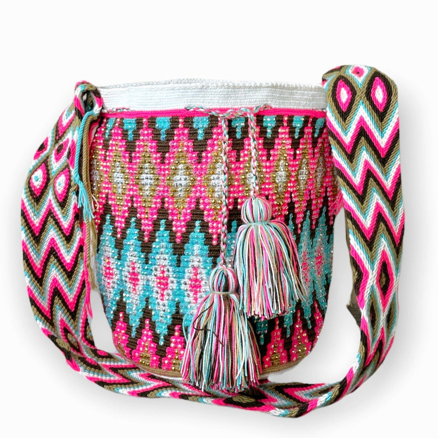 Large Crystal Handbag for summer | Colorful Rhinestone Crossbody Purse | Diamonds Crochet Pattern | Colorful 4U