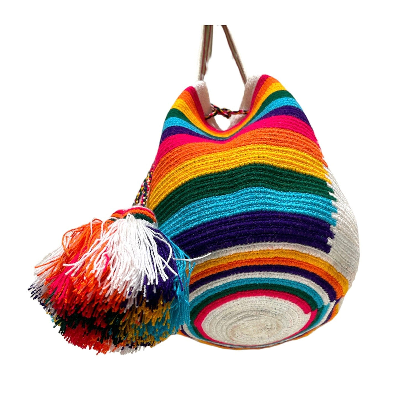Bottom Rainbow Crossbody Crochet Bag | Summer Bohemian Bag | Striped Boho Bag | Colorful 4U