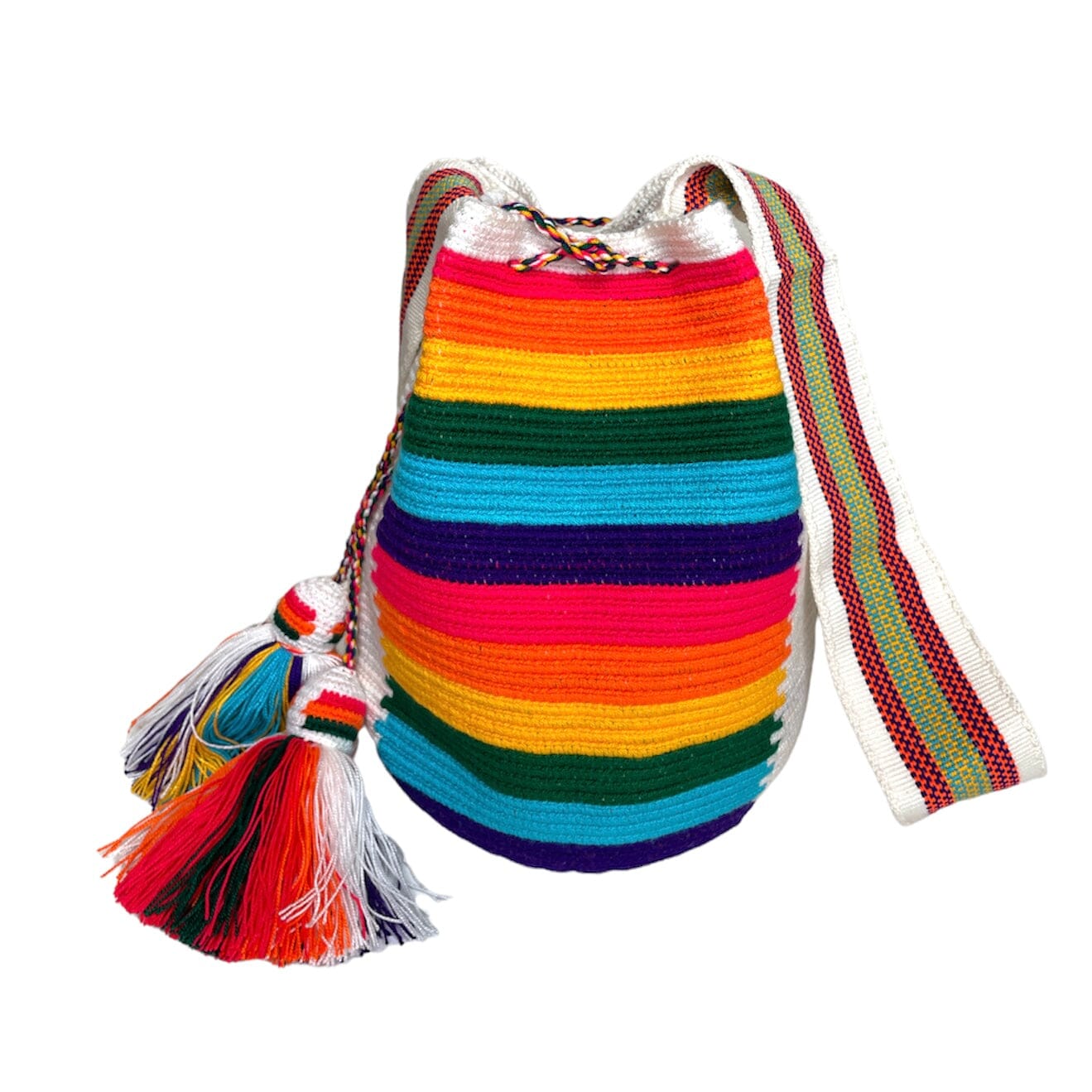 Rainbow Crossbody Crochet Bag | Summer Bohemian Bag | Striped Boho Bag | Colorful 4U