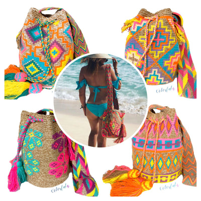 Colorful Beach Crochet Bags |  Crossbody Summer bags | Wayuu 