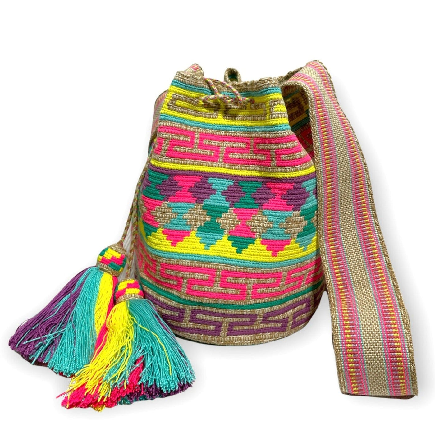 Greek Pattern Tote Boho Beach Bags | Crossbody Summer Bag | Bohemian Bag | Colorful 4U 