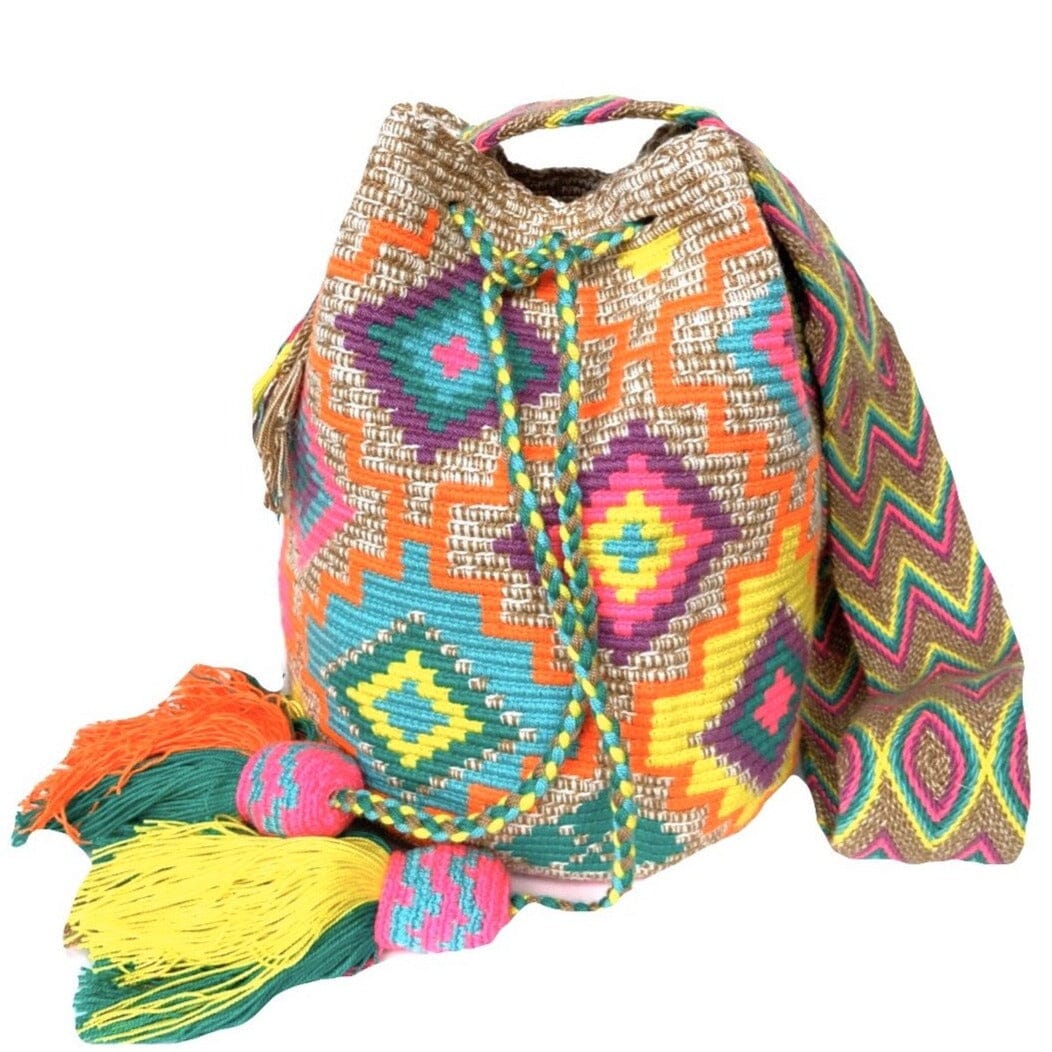 Orange Colorful 4U Tote Boho Beach Bags | Crossbody Summer Bag | Bohemian Bag