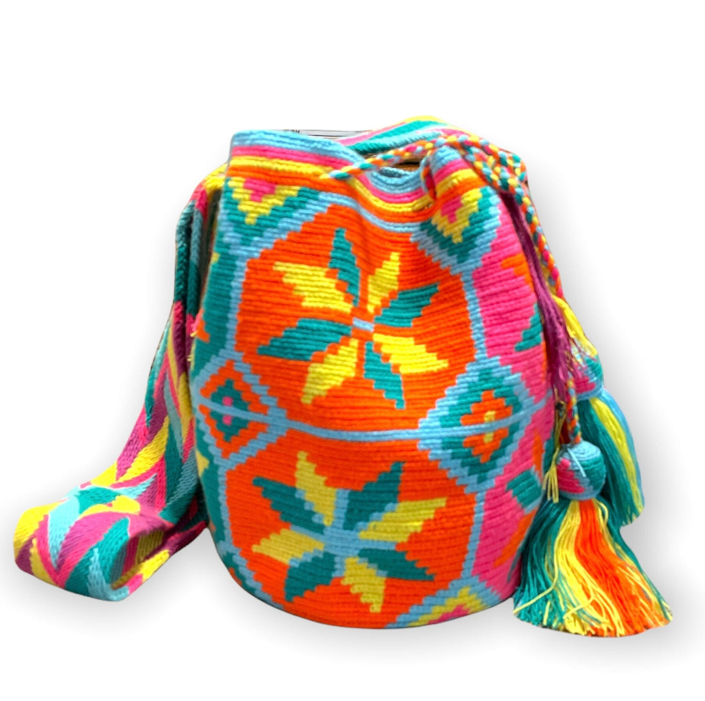 Orange Pink Crossbody Summer Bag | Boho Beach Bag | Crochet Bag | Colorful 4U