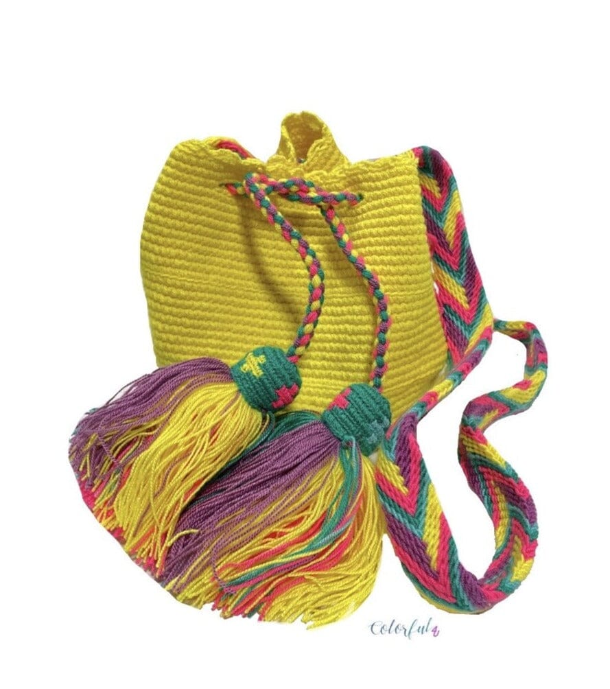 Yellow-Pink Summer Crochet Bag | Small Crossbody Bag | Bag for Girls