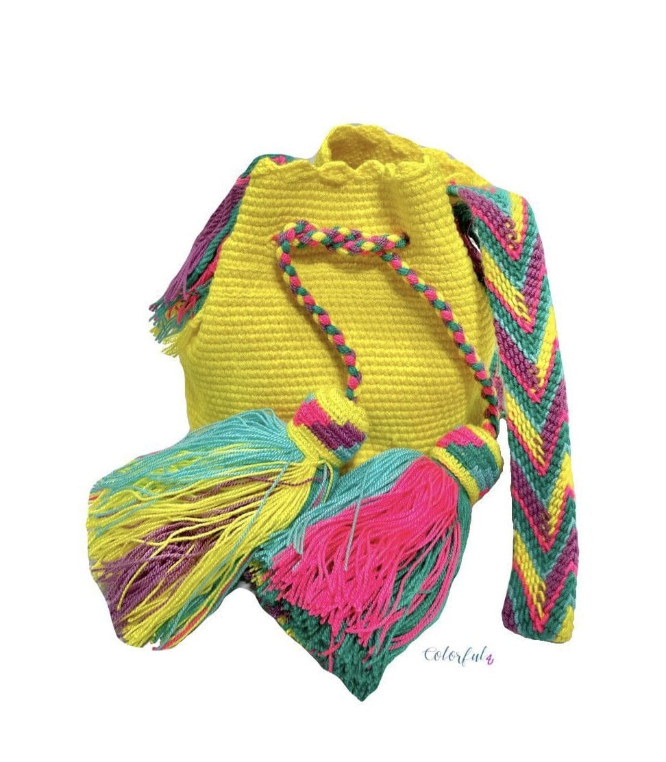 Yellow-Purple Summer Crochet Bag | Small Crossbody Bag | Bag for Girls