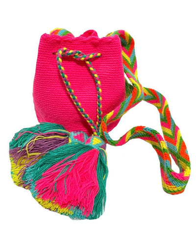 Hot Pink Small Crochet Crossbody Bags for girls and women