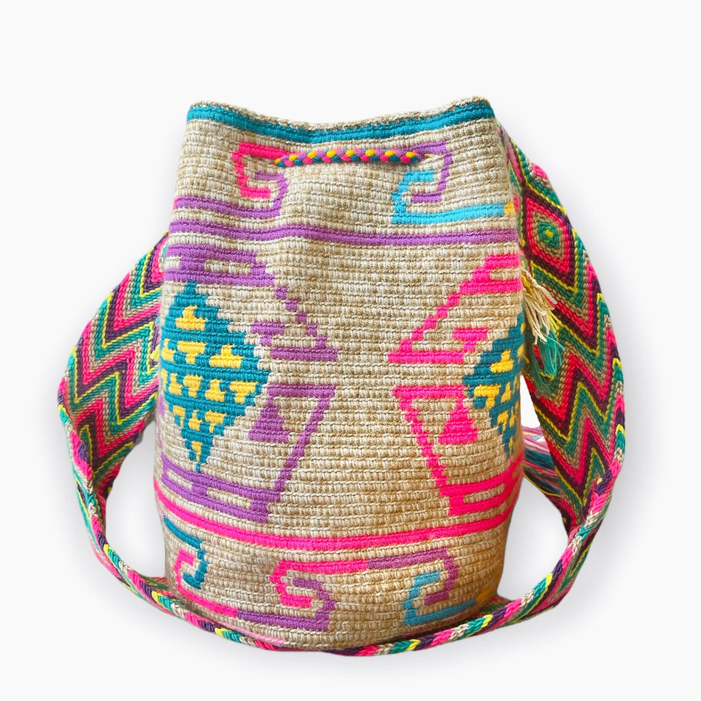 Best Beach Boho Bag | Crossbody Bucket Bag for summer | back view Colorful 4U