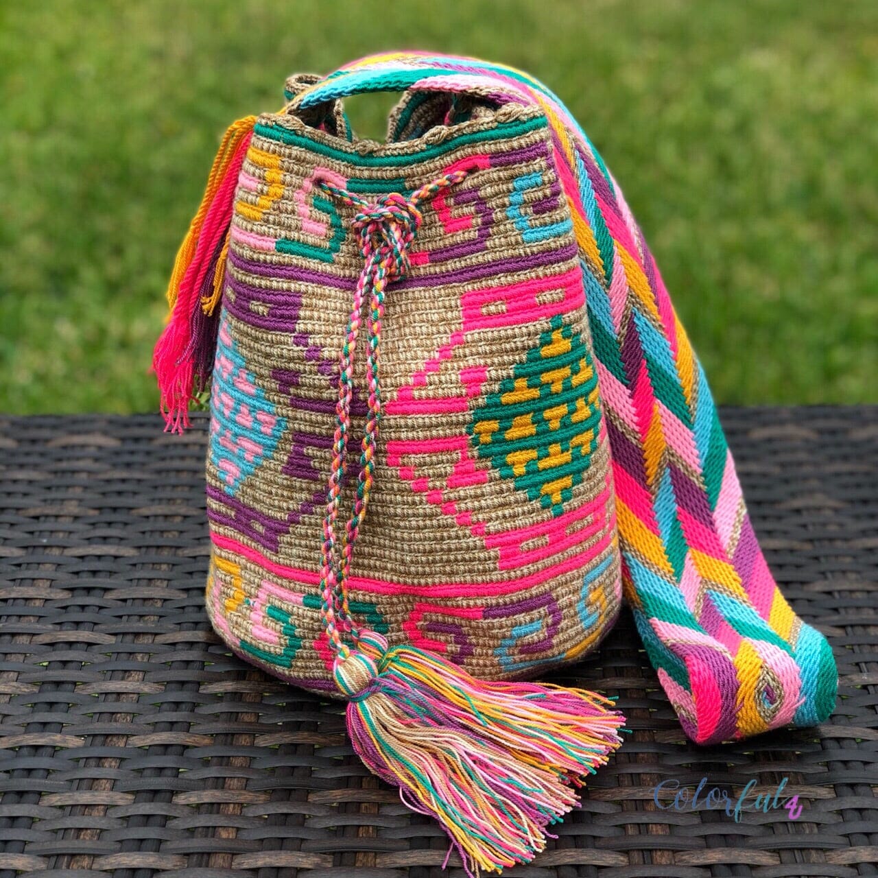 Cute Beach Boho Bag | Crossbody Bucket Bag for summer | Colorful 4U
