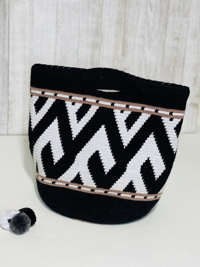 Fashionista Clutch Bag | Black Crochet Clutch | Neutral Top Handle Purse by Colorful 4U