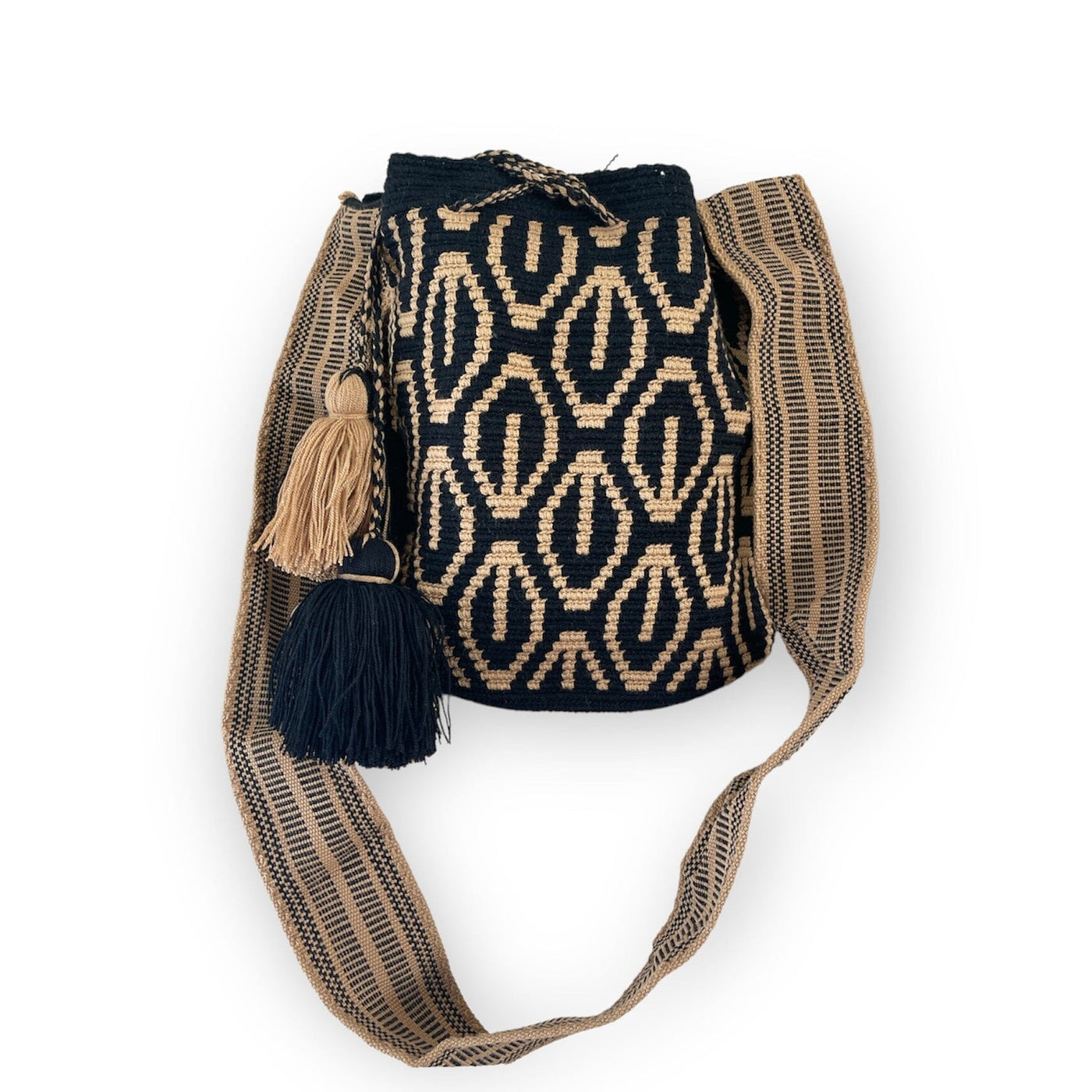 Black Peacock | Neutral Bohemian Crossbody Crochet Bag | Best Gift for Women
