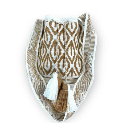 White Peacock | Neutral Bohemian Crossbody Crochet Bag | Best Gift for Women | Colorful 4U
