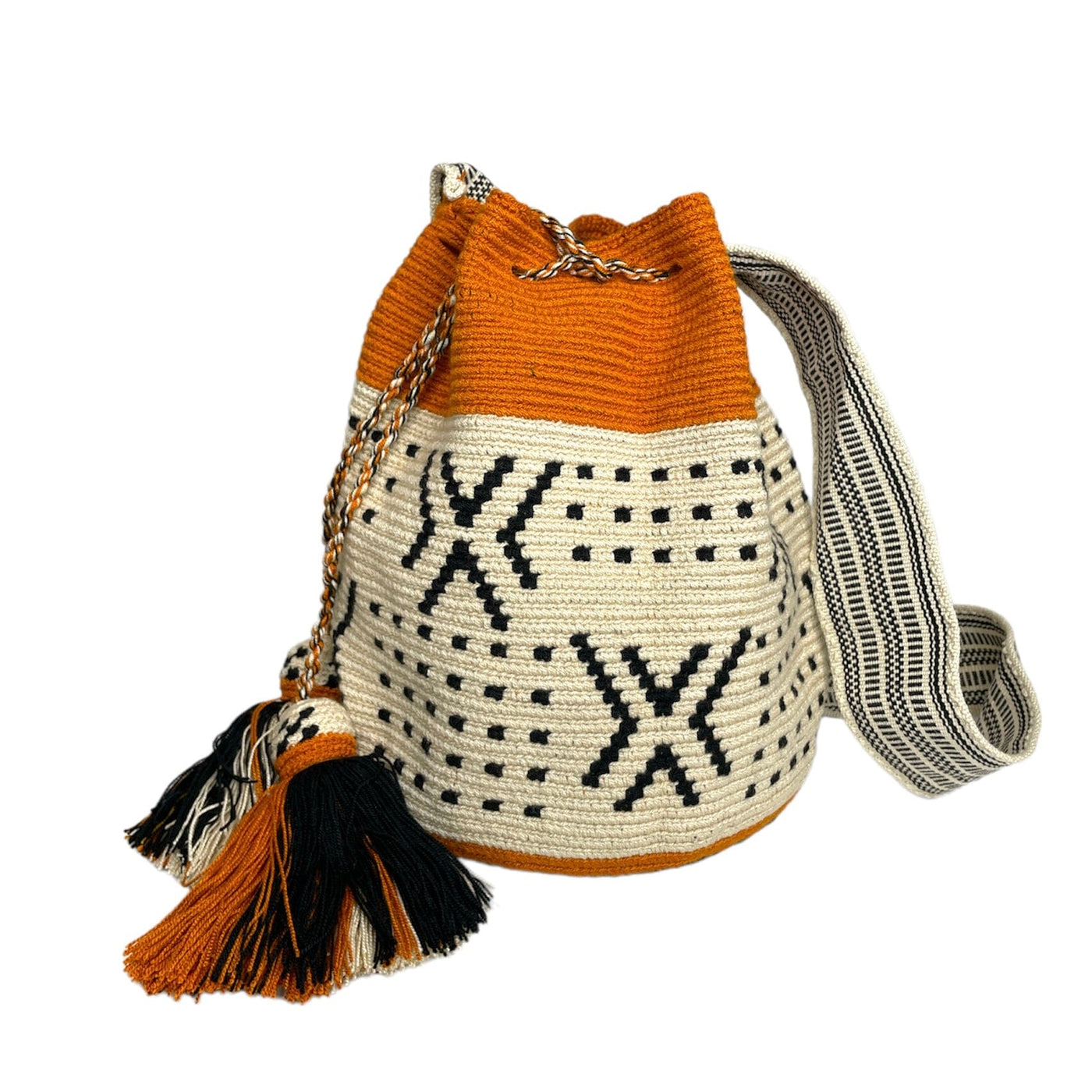 Tribal Bags Limited Edition | Large Crochet Bags Crossbody Crochet Boho Bag - Traditional Wayuu Design Pumpkin Spice 