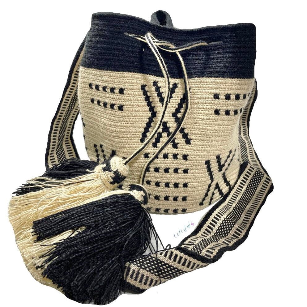 black Tribal Crochet Bags | Boho Chic bag for fall | Medium Crossbody Bag
