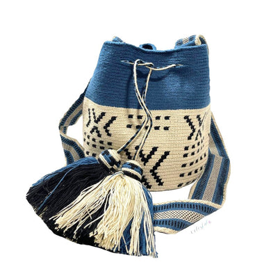 Navy Blue Tribal Crochet Bags | Boho Chic bag for fall | Medium Crossbody Bag