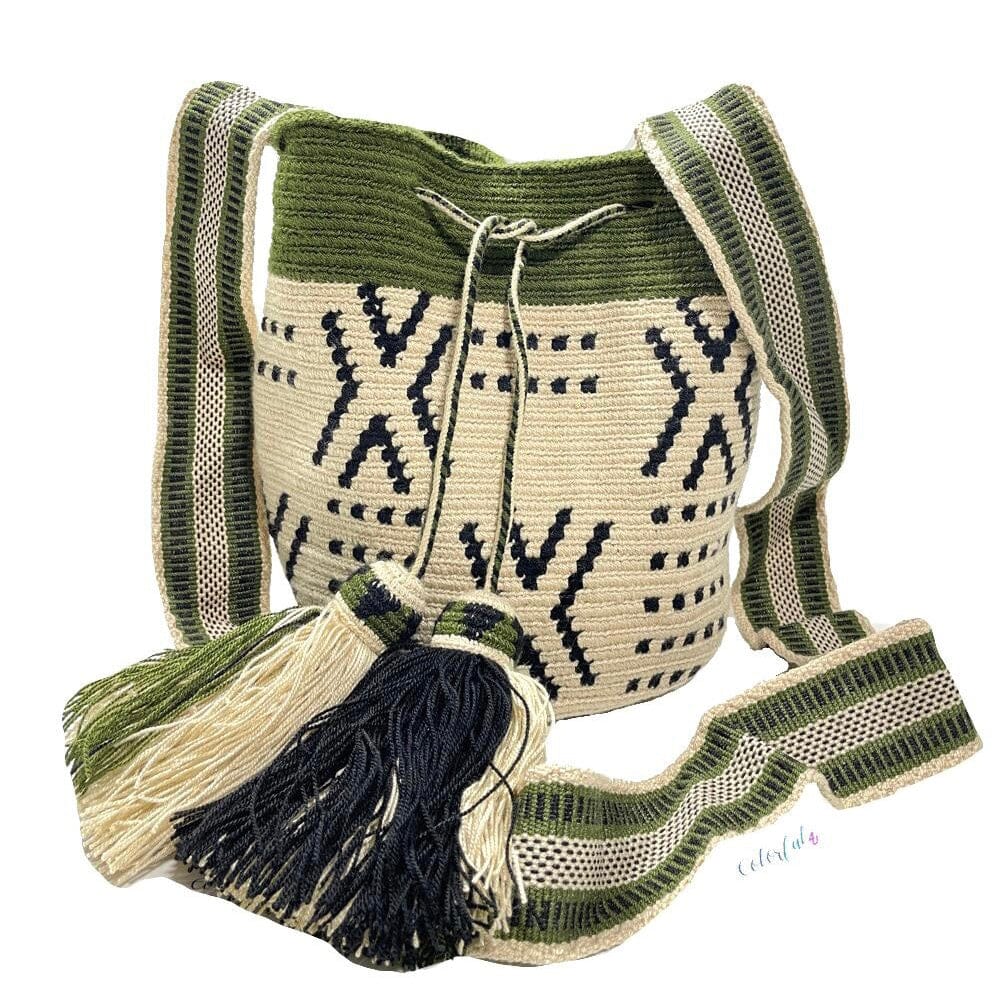 Olive Tribal Crochet Bags | Boho Chic bag for fall | Medium Crossbody Bag