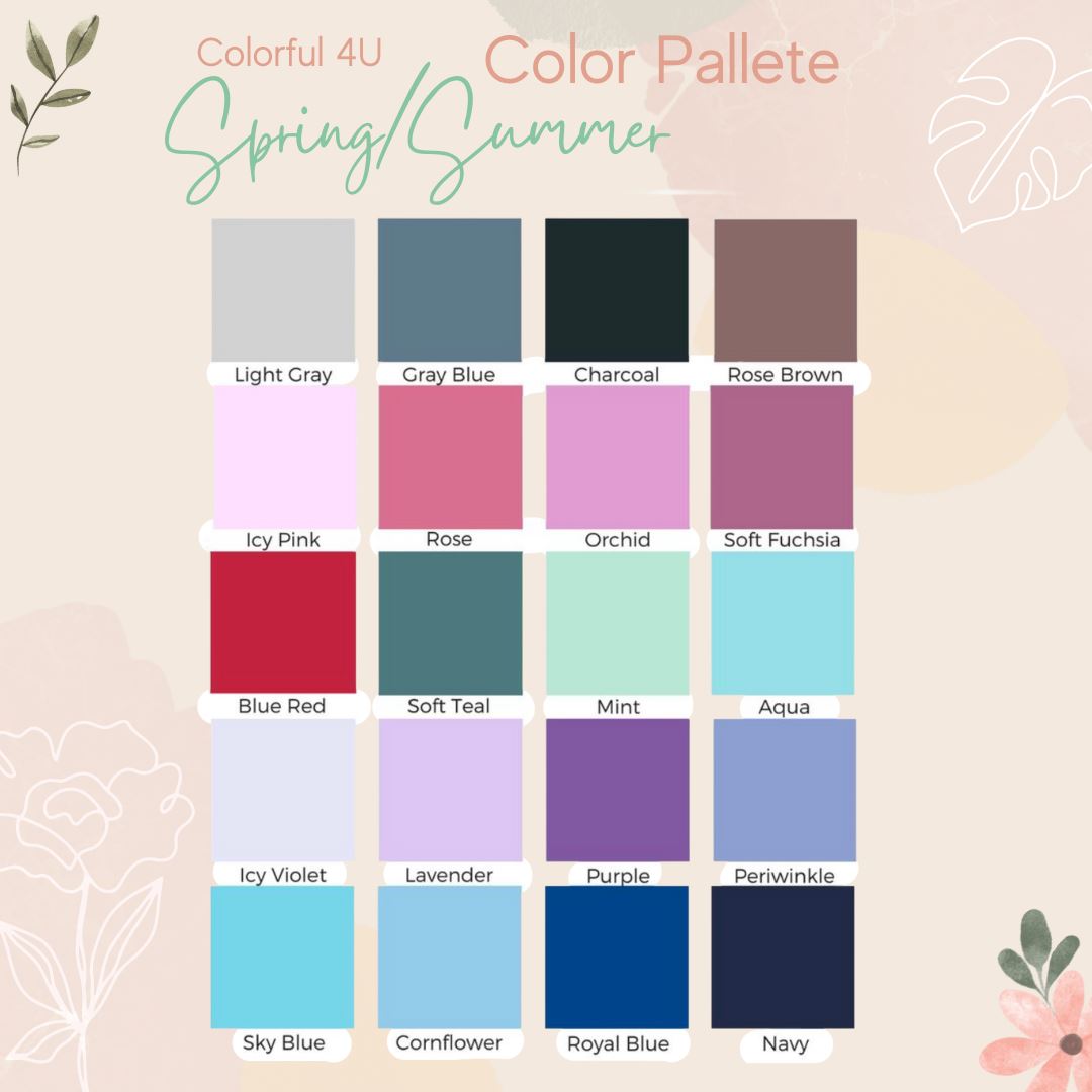 Spring and summer colors palette