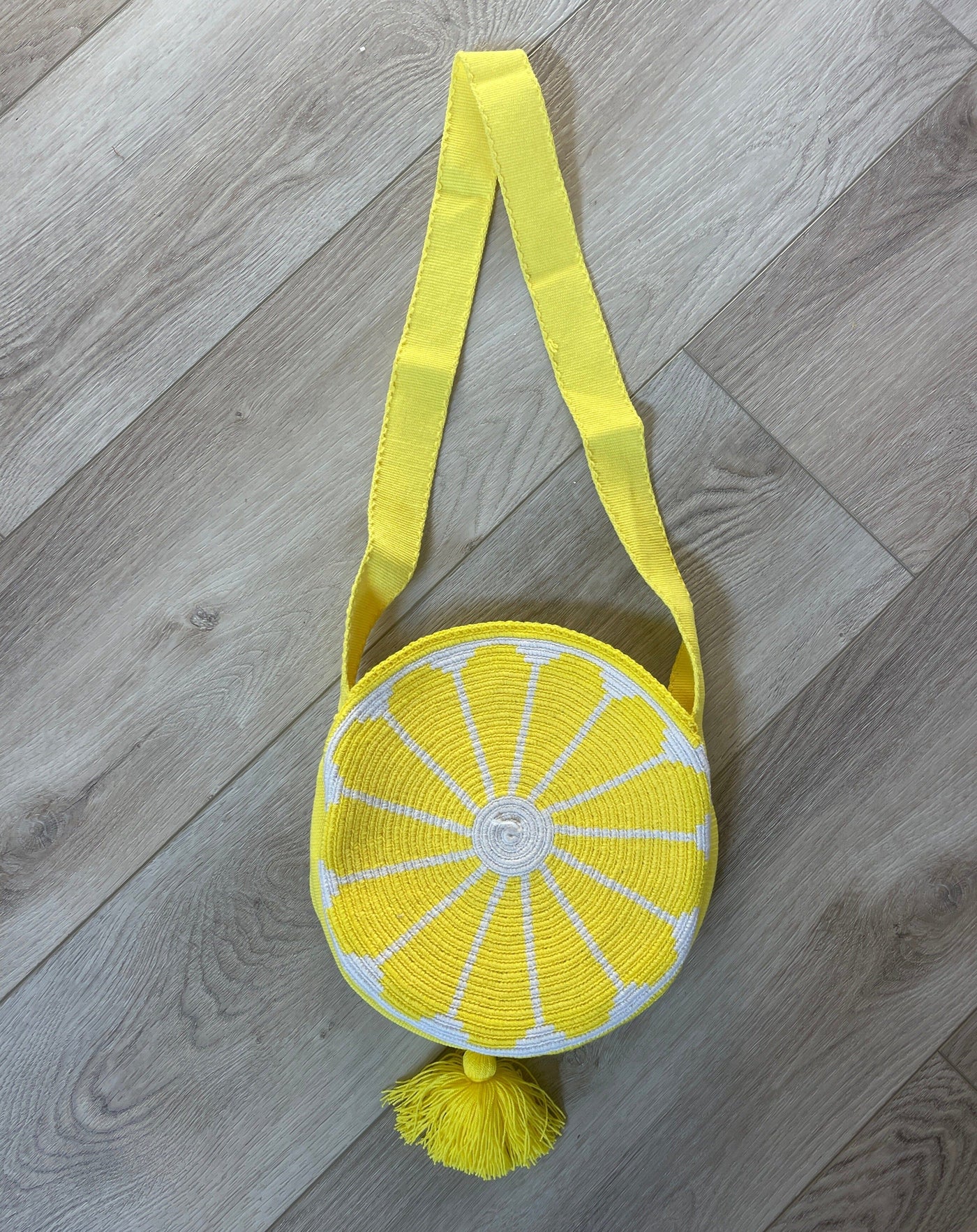 Lemon Yellow Round Summer Bag | Casual Crossbody Purse | Colorful 4U