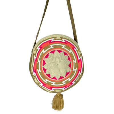 Coral Tan Trending Summer Bag | Boho Handbag | Rounded Tropical Purse | Colorful 4U
