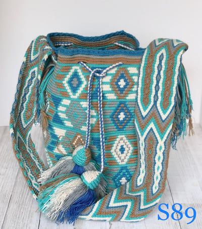 Blue Crochet Bags-Crossbody Boho Bag- Bohemian Wayuu Bag-Fashion Bag