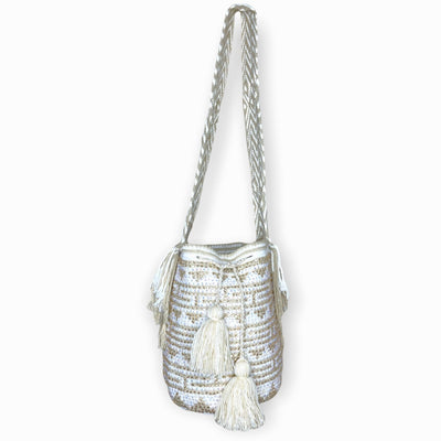 Natural Crystal Bag | Rhinestone Crossbody Purse | Evening Handbag | Large Greek Crochet pattern | Colorful 4U