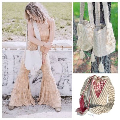 Neutral-White Crossbody Bohemian Bags | Summer Bags | Boho Beach Bags | Colorful4u